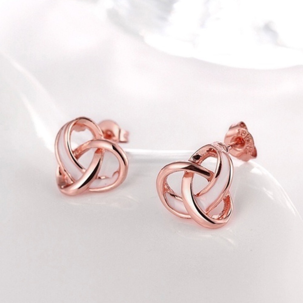 Rose Gold Knot Earrings